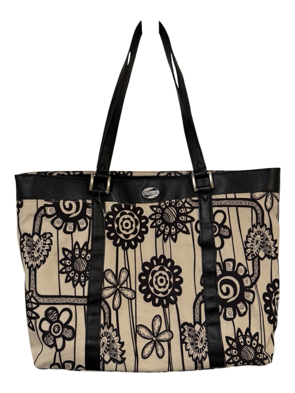 American Tourister Floral Travel Tote Carry On Overnight Weekender Bag - Picture 2 of 5